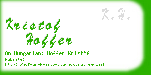kristof hoffer business card